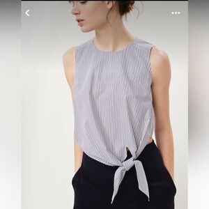 Club Monaco Cropped Tie Blouse Tank Top